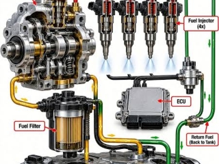 Cấu tạo bơm cao áp Common Rail và chức năng từng bộ phận