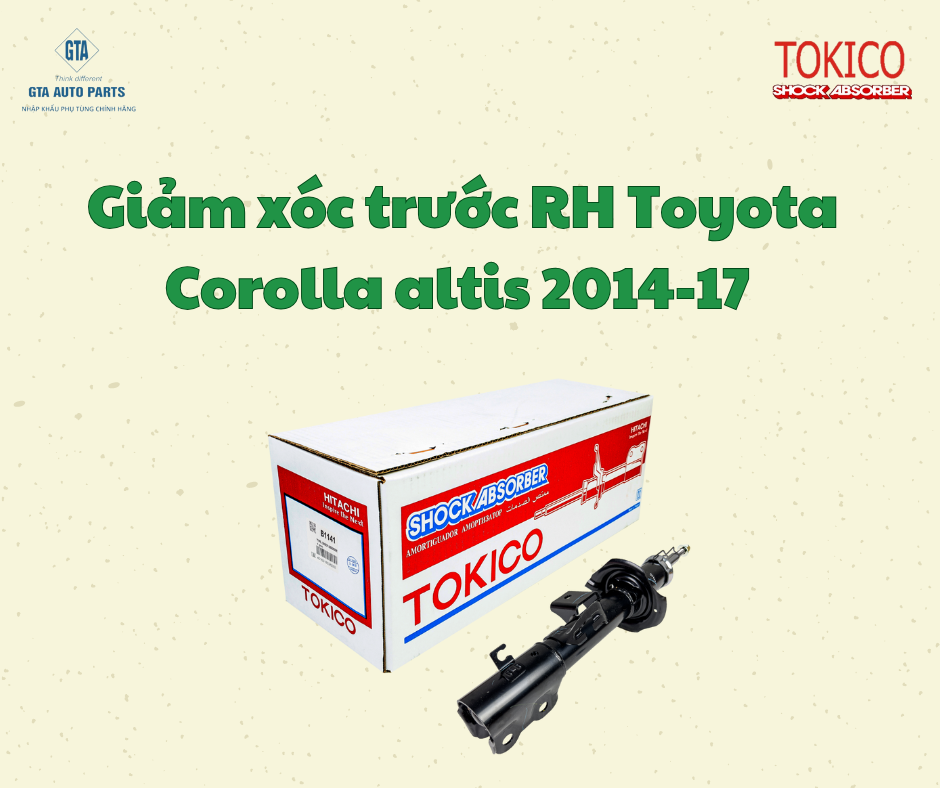 Giảm xóc trước RH Toyota Corolla altis 2014-17(TOKICO)