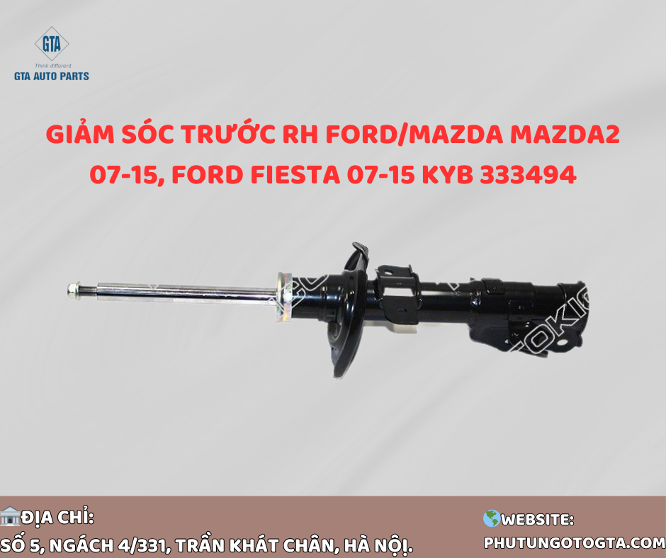 Giảm sóc trước RH Ford/Mazda mazda2 07-15, Ford Fiesta 07-15 KYB 333494