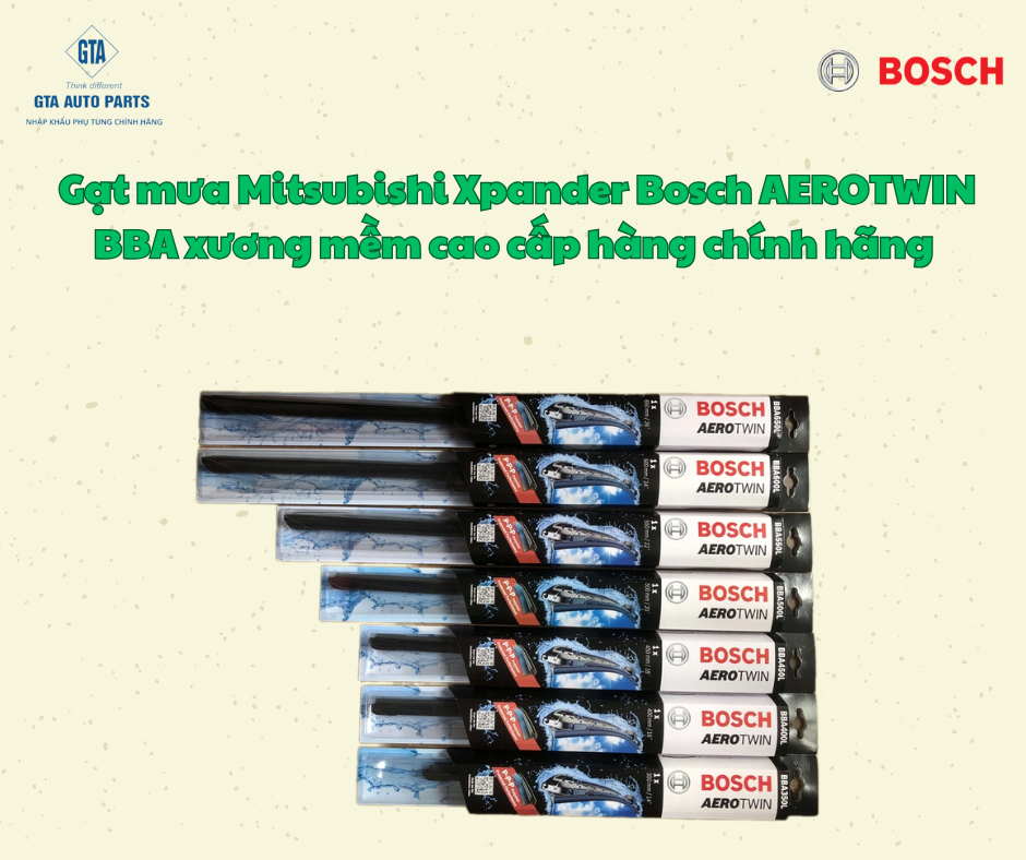Gạt mưa Mitsubishi Xpander Bosch AEROTWIN BBA xương mềm cao cấp hàng chính hãng 