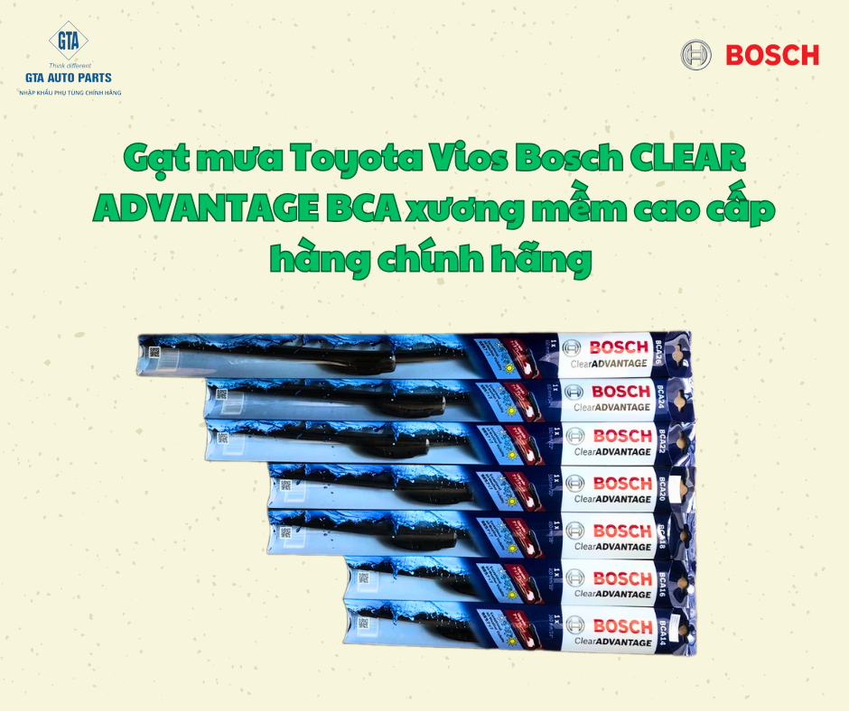 Gạt mưa Toyota Vios Bosch CLEAR ADVANTAGE BCA xương mềm cao cấp hàng chính hãng 