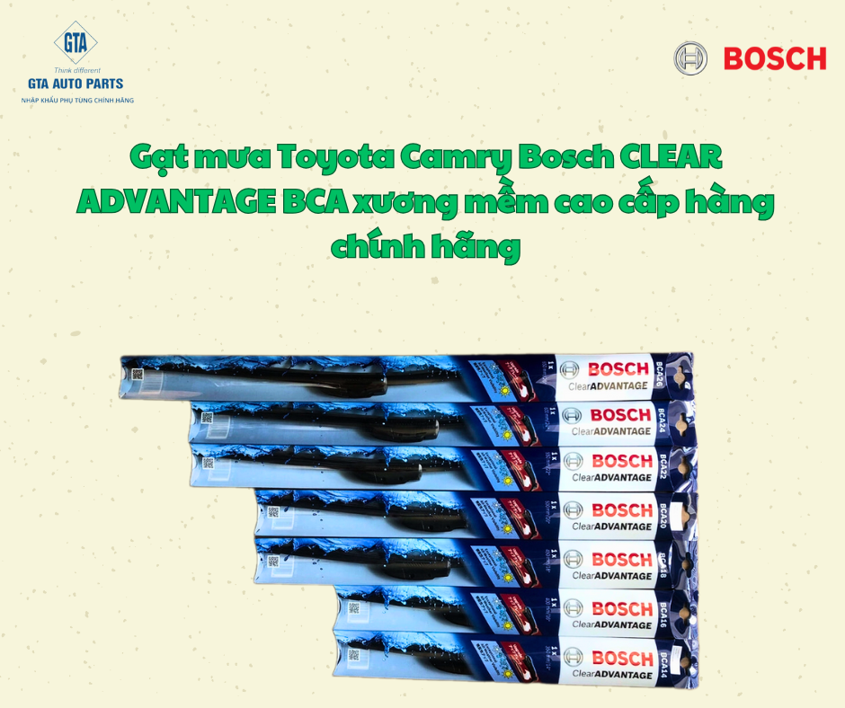 Gạt mưa Toyota Camry Bosch CLEAR ADVANTAGE BCA xương mềm cao cấp hàng chính hãng