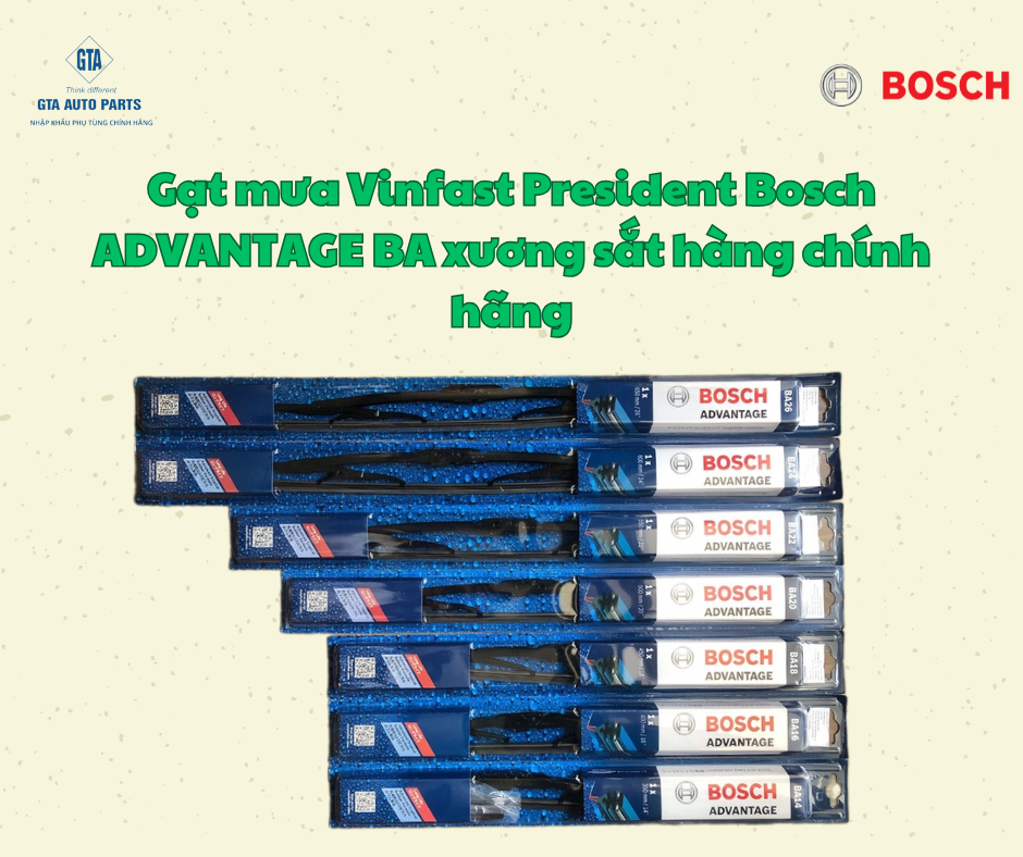 Gạt mưa Vinfast President Bosch ADVANTAGE BA xương sắt hàng chính hãng