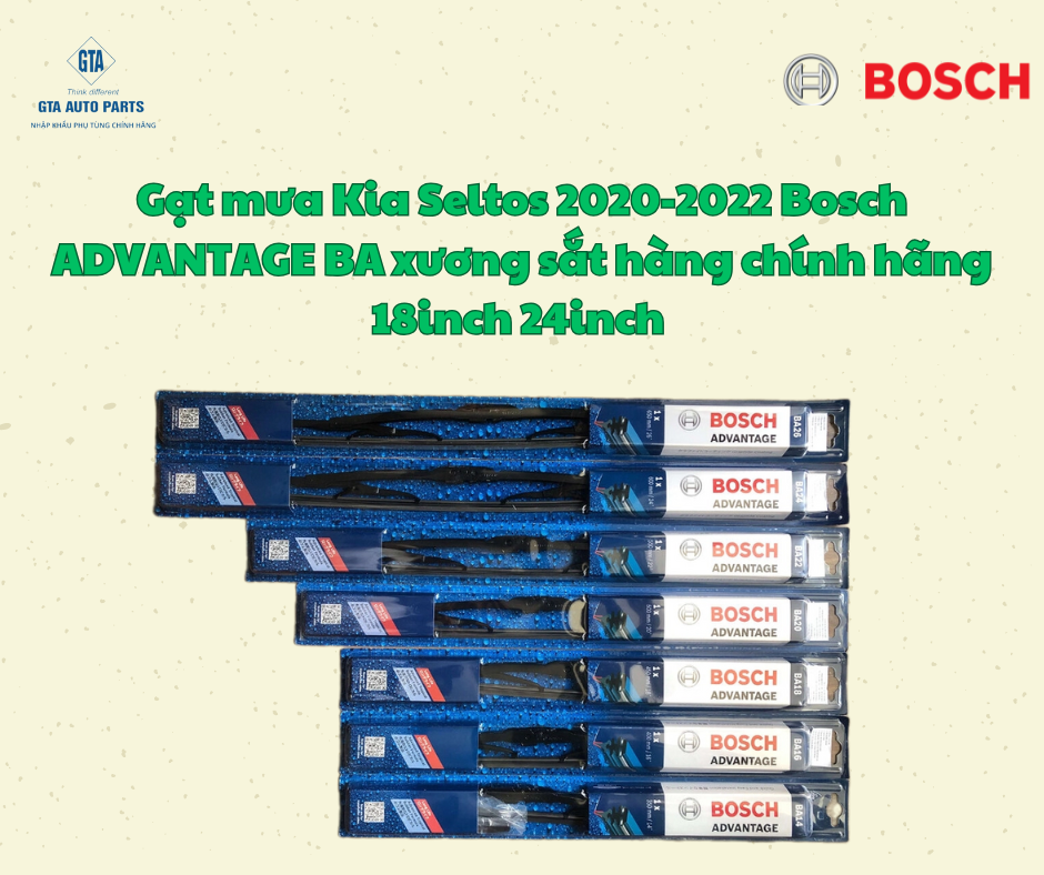 Gạt mưa Kia Seltos 2020-2022 Bosch ADVANTAGE BA xương sắt hàng chính hãng 18inch 24inch 
