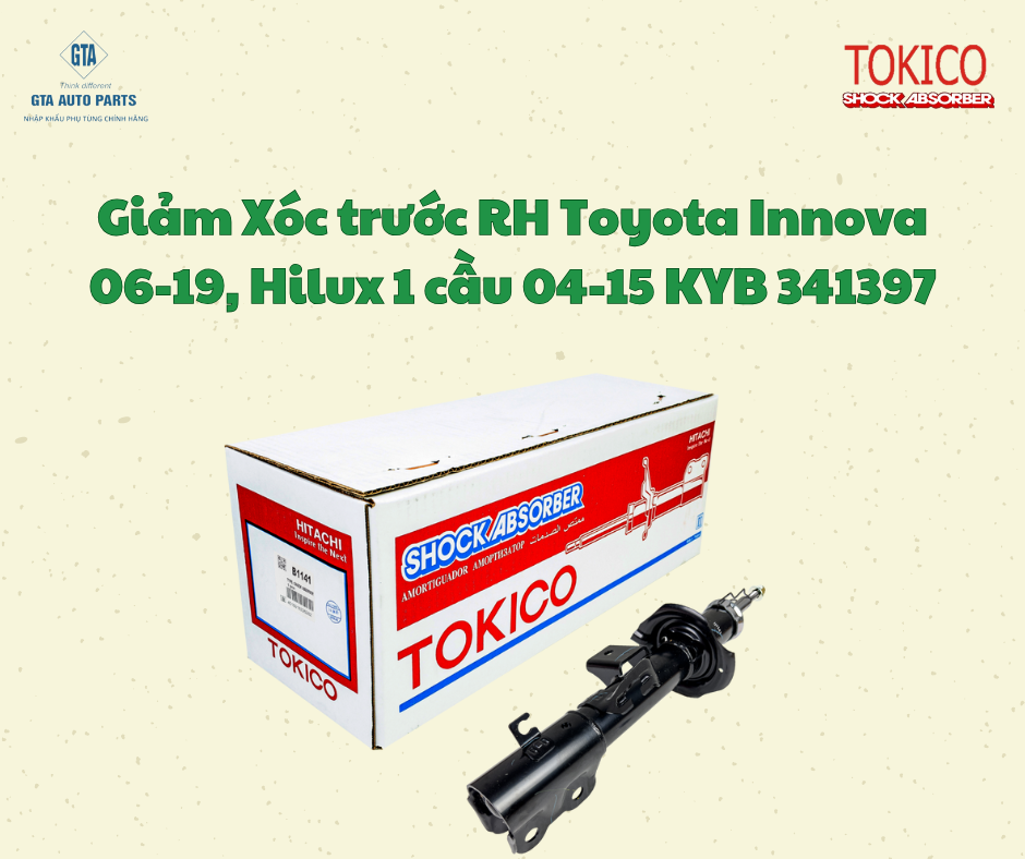 Giảm Xóc trước RH Toyota Innova 06-19, Hilux 1 cầu 04-15(TOKICO)