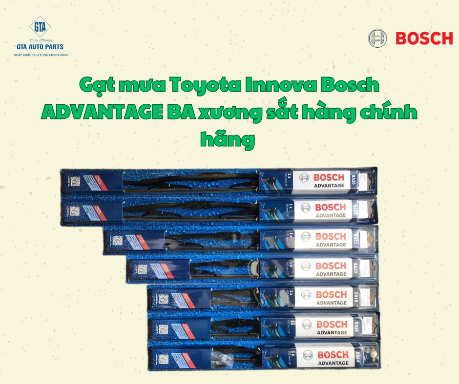 Gạt mưa Toyota Innova Bosch ADVANTAGE BA xương sắt hàng chính hãng 