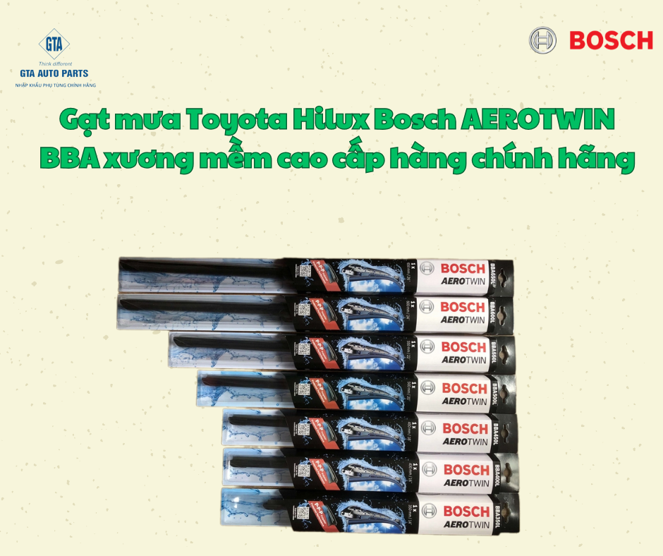 Gạt mưa Toyota Hilux Bosch AEROTWIN BBA xương mềm cao cấp hàng chính hãng