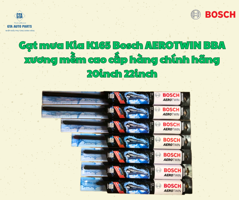 Gạt mưa Kia K165 Bosch AEROTWIN BBA xương mềm cao cấp hàng chính hãng 20inch 22inch